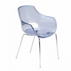 Designstoel Opal transparant blauw