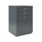 Bisley F-Serie ladekast met beugelgreep 4 laden - Antraciet