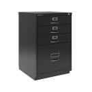 Bisley F-Serie ladekast met beugelgreep 4 laden - Zwart