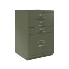 Bisley F-Serie ladekast met beugelgreep 4 laden - Olijfgroen