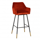 Velvet barkruk Fenna - Koper