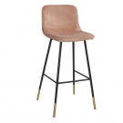 Velvet barkruk Nicky - Roze