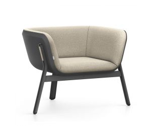 Interstuhl HUB 1 Loungefauteuil lage rugleuning zwart frame