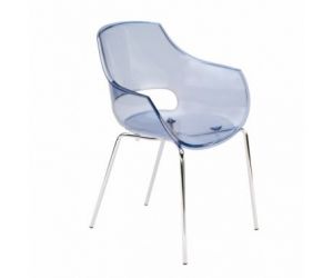 Designstoel Opal transparant blauw